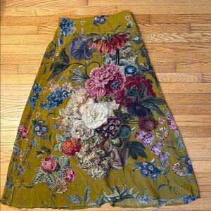 Anthropologie A-Line Skirt with Bold Floral Design